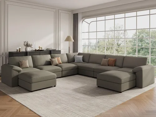 Vista 13 de EASE MOOSE Sofá modular seccional, sofá en forma de U para sala de estar Beige
