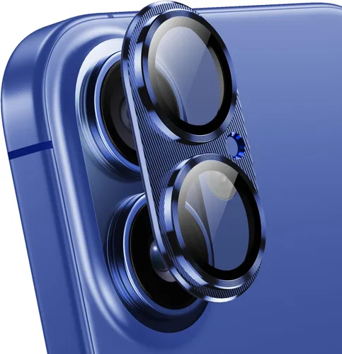 Vista 10 de Korecase Protector de lente de cámara para iPhone 16/iPhone 16 Plus Metal templado vidrio trasero protector de lente compatible con iPhone 16 y Negro