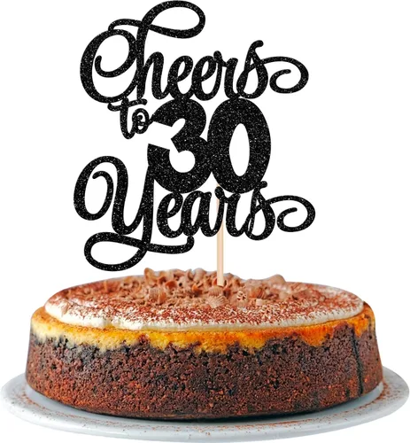 Vista 19 de 1 pieza de decoración para tartas de 40 años con purpurina para pastel de 40 años, 40 años, decoración fabulosa para tartas de cumpleaños de 40 Negro