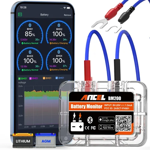 Vista 10 de ANCEL BM200 Blue-US Monitor de batería 12V Bluetooth automotriz