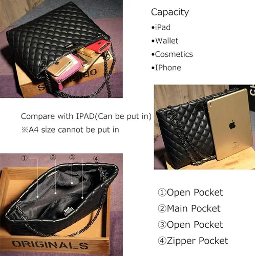 Vista 3 de Bolso de hombro para mujer bolso bolso cuero moda actualización con correa de cadena