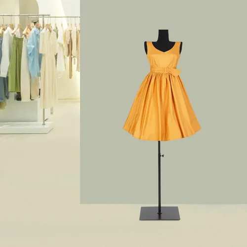 Vista 4 de Maniquí femenino con forma de torso, 51.18-70.87 pulgadas, maniquí de costura ajustable en altura con soporte de metal, cuerpo de maniquí