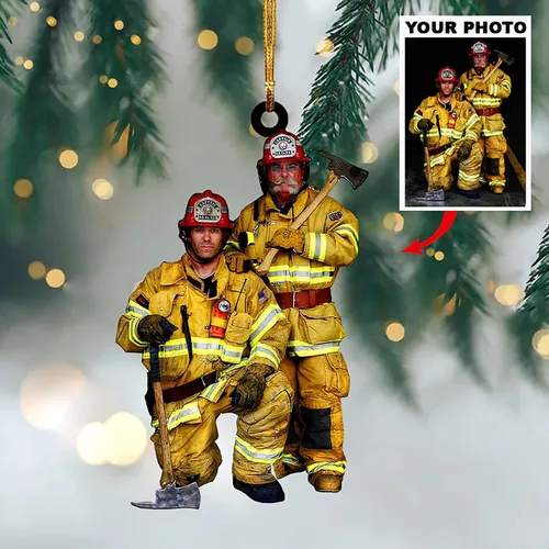 Vista 3 de Adorno de Árbol de Navidad Personalizado, Adorno de Forma Plana con Foto Personalizada, Adornos Acrílicos Planos 2D, Adornos Acrílicos con Foto