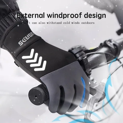 Vista 5 de Guantes de invierno cálidos para niños, ligeros, impermeables y antideslizantes, para ciclismo, patinaje sobre hielo, senderismo, nieve, niños