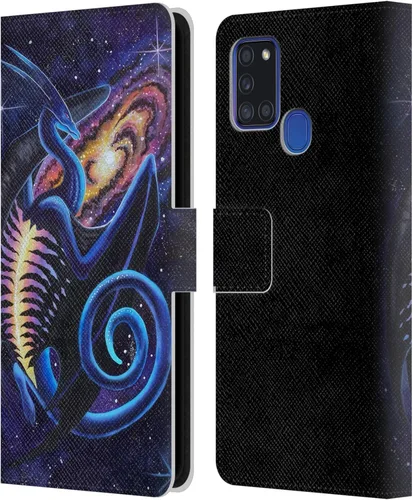Vista 18 de Head Case Designs Officially Licensed Carla Morrow Galactic Entrancement Dragons Leather Wallet Case Compatible with Samsung Galaxy A07 4G