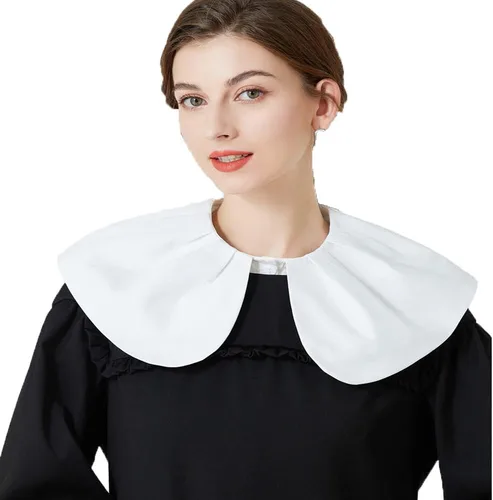 Vista 3 de Blusa de media camisa con cuello falso desmontable para mujeres y niñas