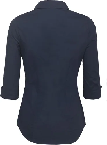 Vista 3 de KOGMO Blusa clásica de vestir con botones y manga 3/4 para mujer (S-3X)