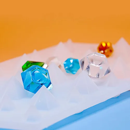 Vista 5 de 2 moldes de silicona con gemas de diamante 3D, molde de silicona transparente para hacer proyectos de manualidades de resina epoxi Silicona