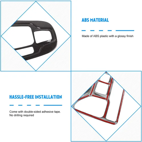 Vista 4 de JeCar Cubierta de Panel de Cambio de Marchas de Fibra de Carbono para Interior Compatible con Jeep Cherokee 2019 2020 2021 2022 Accesorios Interiores