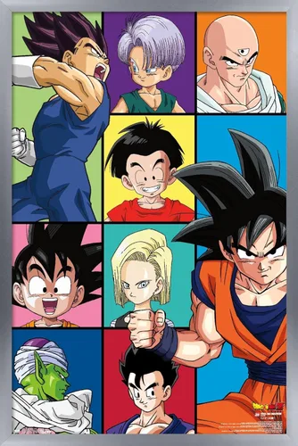 Vista 11 de Trends International Dragon Ball Z - Póster de pared con cuadrícula, 22.375 x 34 pulgadas, versión enmarcada de madera de granero