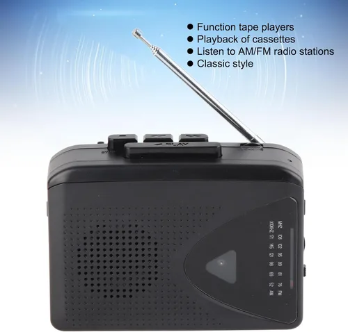 Vista 3 de Reproductor de casete portátil, multifunción clásico compatible con radio AM FM estéreo reproductor de cinta compacto, grabadora de casete de radio