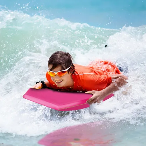 Vista 3 de Giantex Bodyboard de 41 pulgadas Super Ligero Surfing Body-Board w/Leash IXPE Deck EPS Core Boarding