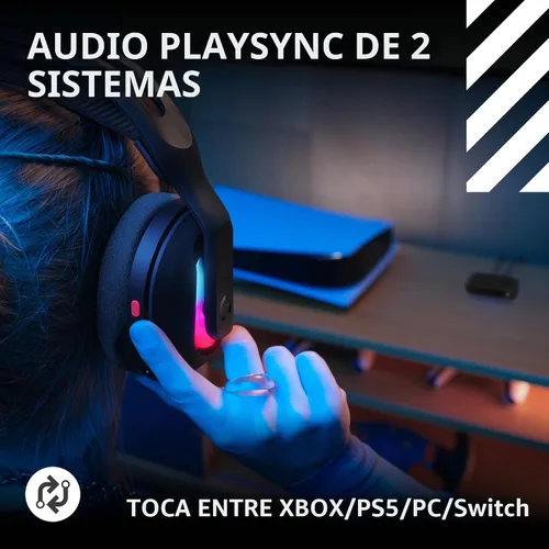 Vista 2 de Logitech G Astro A20 X Lightspeed Wireless Gaming Headset for PS5, Xbox, Switch, PC with 2-System PLAYSYNC Audio, Bluetooth, LIGHTSYNC RGB, and 48