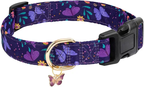 Vista 8 de Collares para perros con hebilla ajustable para lindas, hembras, hembras, machos, collar especial suave y elegante para perros con diseño de flores