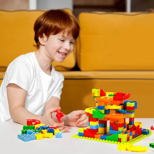 Vista 6 de Juego de 168 piezas de bloques de construcción clásicos de canicas, bloques de juguete STEM para niños, ensambla diferentes modelos de bloques