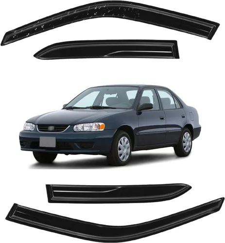 Vista 65 de Viseras para ventanas para Mazda 3 Sedán 4 puertas 2004 2005 2006 2007 2008 2009 estilo JDM Mugen, deflector de viento, protector solar y de lluvia