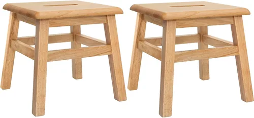 Vista 13 de eHemco Taburete escalón de madera maciza para adultos y niños, 12.25 pulgadas, blanco antiguo (no blanco puro) Fully Assembled, For Adults and