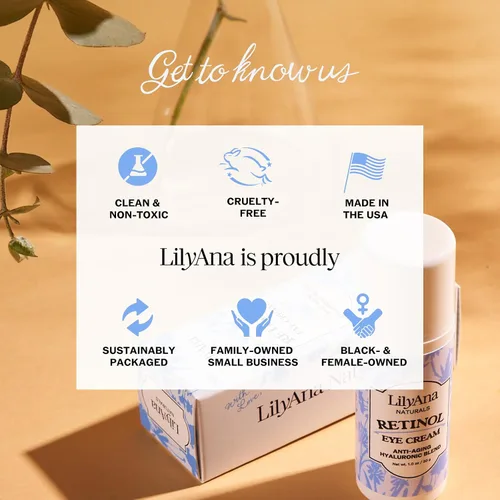 Vista 7 de LilyAna Naturals Crema de ojos - Crema de ojos para ojeras e hinchazón, crema para debajo de los ojos, crema antienvejecimiento para ojos que reduce