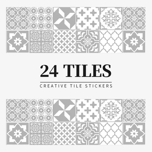 Vista 2 de 24 piezas – Azulejos para salpicaduras en muro para despegar y pegar, calcomanías de pared brillantes, impermeables, a prueba de aceite, calcomanías