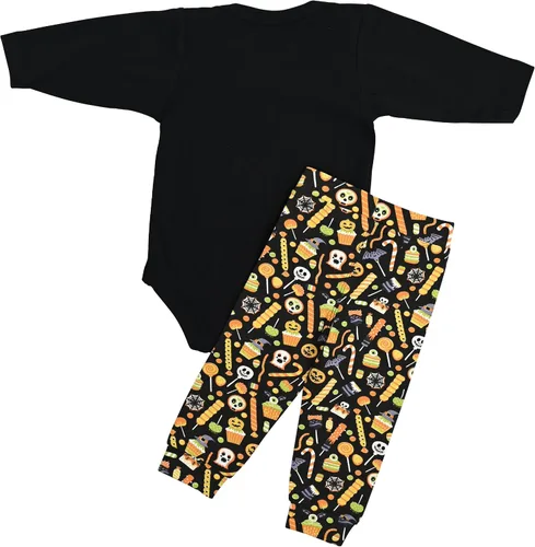 Vista 2 de Traje unisex de 2 piezas bordado Haunt It Layette para bebé, Haunt It