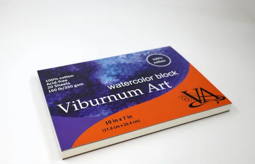 Vista 2 de Viburnum Art Bloc de papel de acuarela de algodón, 160 libras/12.35 oz/m², prensa en frío, bloque de acuarela, papel de artista para adultos