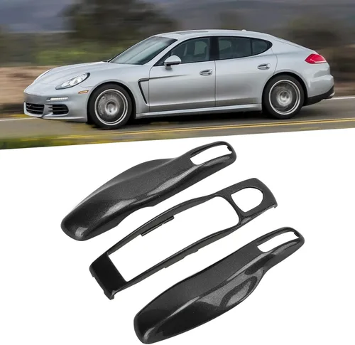 Vista 6 de Fydun Coche Key Fob Cover Shell Protector Key Fob Cover Assembly 3 Piezas para Panamera Cayman 911 718()