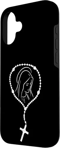 Vista 2 de iPhone 16 Rosario Virgen María Dios Jesús Fe Religioso Católico Estuche de Regalo