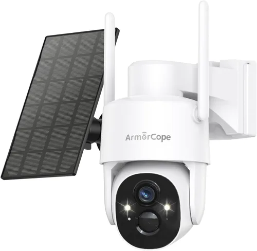 Vista 10 de Cámara de seguridad celular 4G LTE, cámara de seguridad sin WiFi, cámara solar de 2.5K para exteriores inalámbrica, vista en vivo de 360°, foco