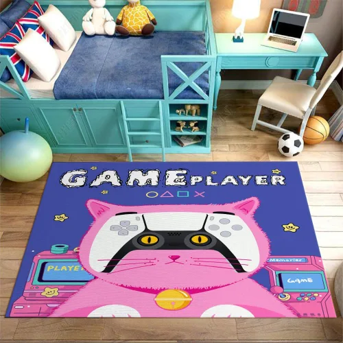 Vista 13 de Alfombras de juego para niños, adolescentes, niños, dormitorio, decoración de habitación de jugadores, alfombra de área con control de consola