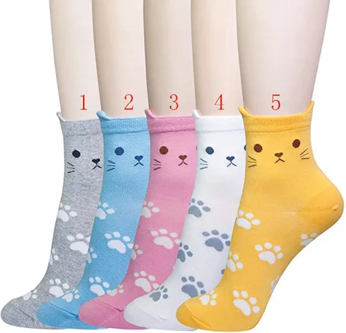 Vista 2 de DOBIKULU Calcetines de animales lindos para mujer, calcetines de perro y gato, novedosos calcetines divertidos, regalos de animales para mujeres