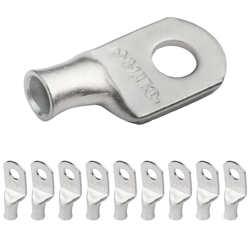 Vista 199 de SELTERM 5 piezas terminales de cable de cobre estañado 1/0 AWG perno de 1/2", extremos de cable de batería, terminales de anillo, conectores