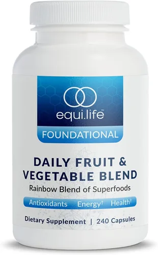 Vista 9 de Equilife Suplemento diario de frutas y verduras, 22 frutas, verduras y superalimentos para apoyar la energía y la salud general, fibra, sin azúcar
