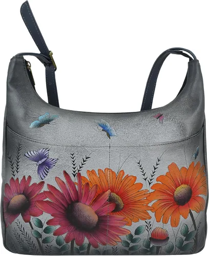 Vista 12 de Anna by Anuschka Women’s Original Hand-Painted Genuine Leather Medium Shopper Hobo Familia de elefantes