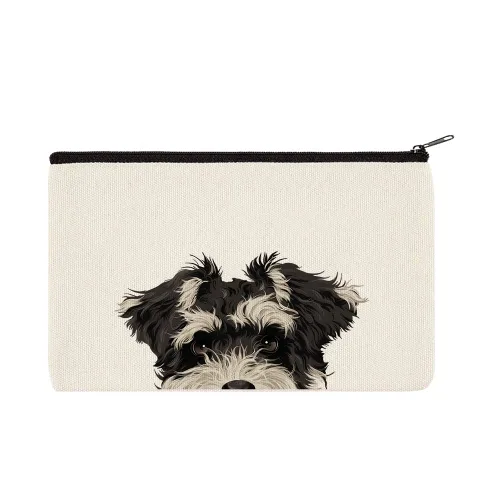 Vista 11 de WIRESTER Bolsa de maquillaje de lona con cremallera, bolsa de cosméticos, estuche organizador para mujeres y niñas, bolsa de cosméticos de viaje
