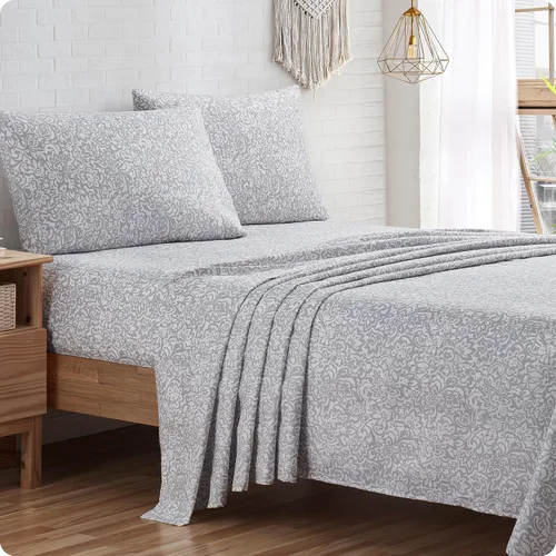 Vista 10 de Indigo Ink - Juego de sábanas para cama individual, ropa de cama de peso medio con funda de almohada a juego, juego de cama floral boho, suave