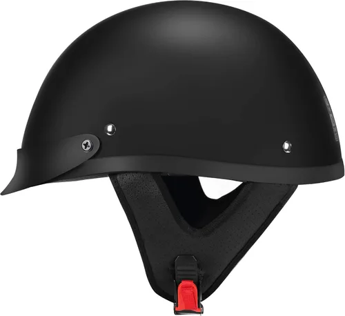 Vista 2 de GLX Medio casco M15 negro mate mediano