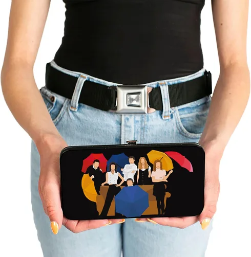 Vista 3 de Buckle-Down Billetera con bisagras para mujer, 7" x 4", Amigos, Buckle-down Billetera con bisagra - Amigos