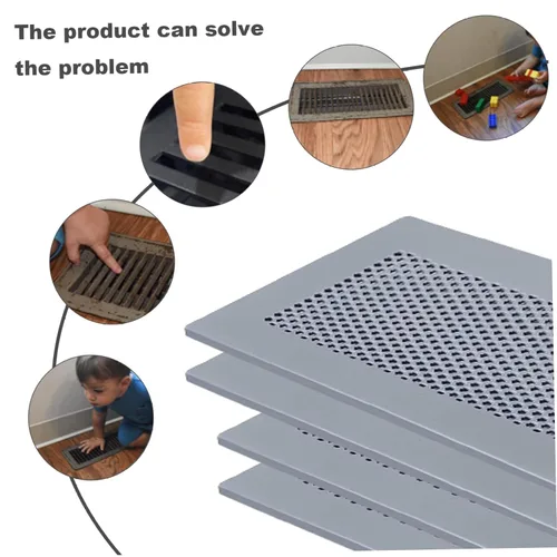 Vista 7 de 1 funda de ventilación a prueba de bebés, cubierta de ventilación de silicona suave para el hogar, pared, techo, suelo, rejilla de ventilación de 4