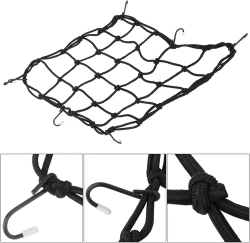 Vista 4 de VGEBY1 Cubierta de red de equipaje para bicicleta, red de carga para equipaje con 6 ganchos para almacenamiento de bicicletas