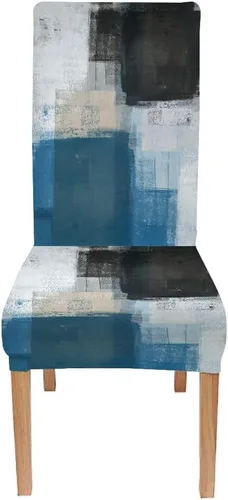 Vista 91 de TOMWISH Juego de 2 fundas para sillas de comedor, color turquesa y gris, fundas elásticas para sillas Parsons, de elastano, lavables, protectores