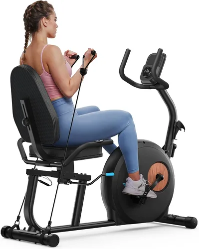 Vista 13 de MERACH Bicicleta Reclinable Estática para el Hogar con Bluetooth Inteligente y Aplicación Exclusiva para Bicicletas de Ejercicio, LCD, Manillar
