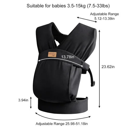 Vista 7 de Fular Portabebés Bandolera, Portabebés para Recién Nacidos y Niños Pequeños, Amigable con la Piel y Suave Envoltura Frontal para Bebés, Regalos
