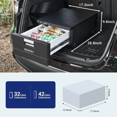 Vista 3 de BODEGA BODEGACOOLER - Refrigerador de cajón de 12 V, 33 cuartos de galón (31 L) con control de aplicación, enfriador portátil para automóvil