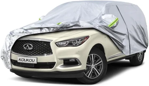 Vista 101 de KouKou Funda impermeable para automóvil SUV adecuada para BMW X1 de 2009 a 2025, 7 capas a prueba de viento para todo tipo de clima, cubierta