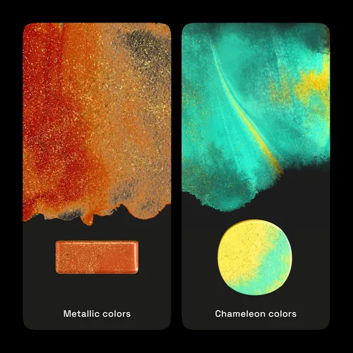 Vista 4 de ARTISTRO Juego de 18 pinturas de acuarela metálicas, juego de paleta que incluye 12 acuarelas metálicas con purpurina y 6 colores camaleón. Juego
