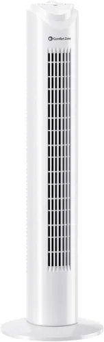 Vista 9 de Comfort Zone - Ventilador de torre para dormitorio, de 32 pulgadas, 3 velocidades, oscilación de 90°, ventilador sin aspas para interior, con asa