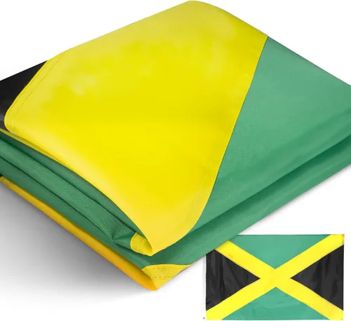 Vista 8 de Anley Fly Breeze - Bandera de Jamaica de 3 x 5 pies, color vivo y a prueba de decoloración, cabecera de lona y doble costura, banderas nacionales