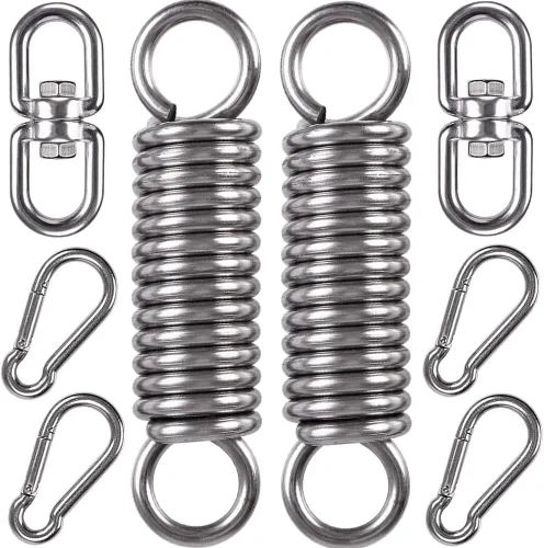 Vista 8 de Kit para colgar silla de hamaca, accesorios de resorte oscilante, gancho giratorio de suspensión resistente para silla colgante, asiento mecedor