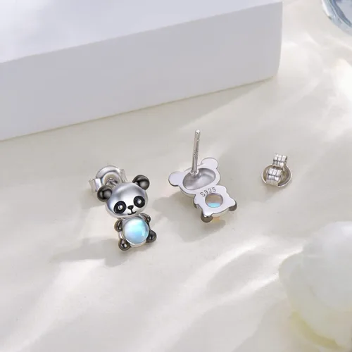 Vista 5 de Ajolotevacagatokoalaleónerizoelefantesirenapandazorromariposa aretes de plata de ley 925 lindos animales para amantes de los animales, regalos
