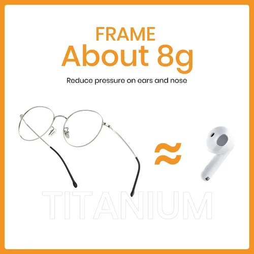 Vista 11 de Cyxus Blue Light Glasses for Men and Women, Round titanium Frame 8091